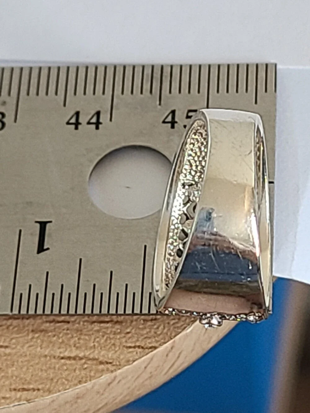Elegant Sterling Silver CZ Rhinestone Crystal Filigree Chunky Wide Band Ring 6 - Picture 15 of 15